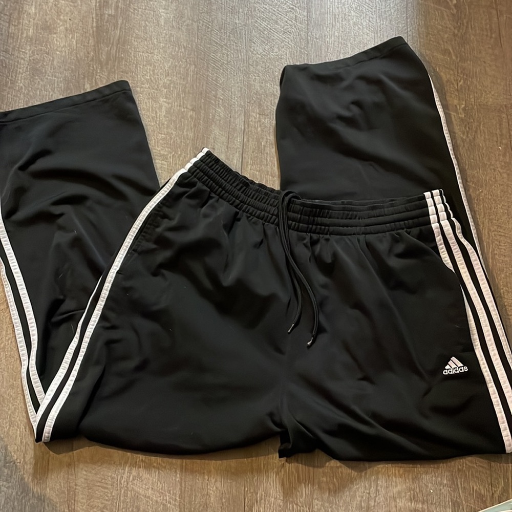 Extra large adidas black white gym workout track pant - Picture 1 of 5